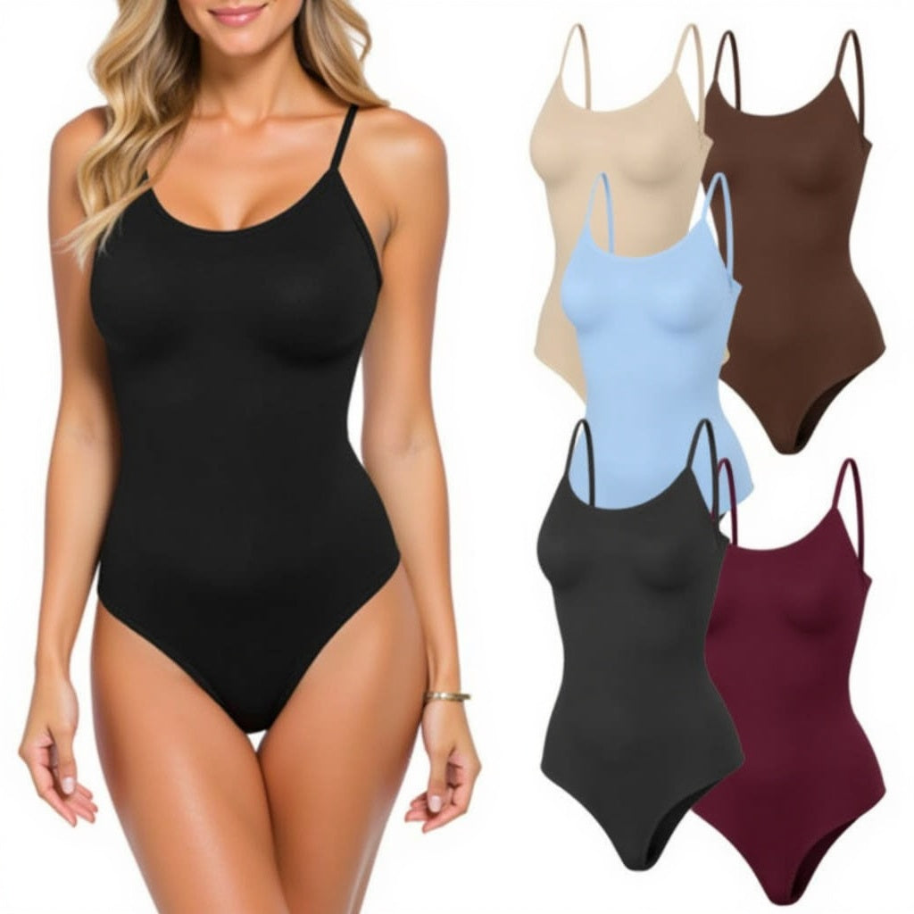 EmpowerGlow Seamless Covered Jumpsuit Thong Bodysuit
